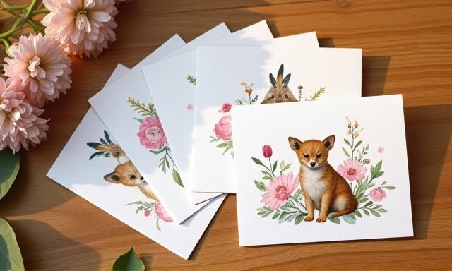 Luxe wildlife greeting card set
