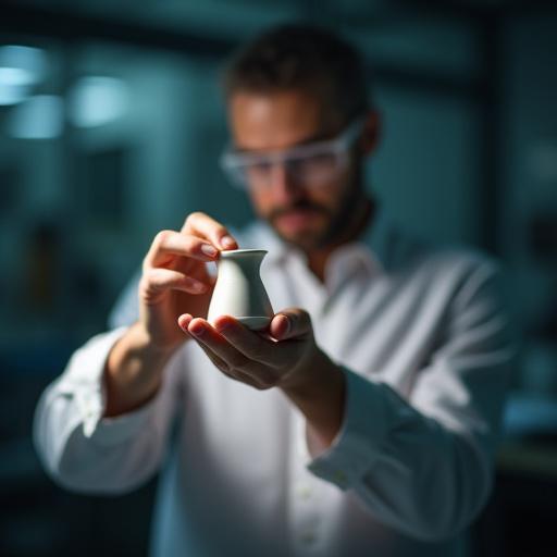 製品を光にかざし、微細な傷をチェックしているスタッフ