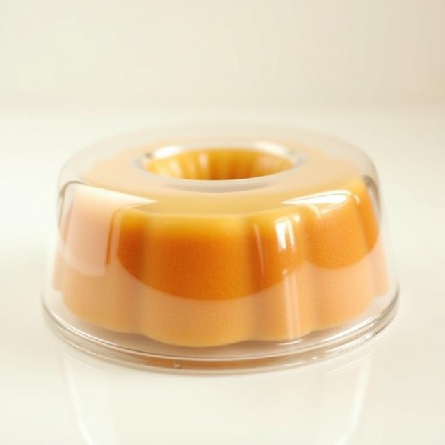 透明なガラス型に入った焼き立てのパウンドケーキ