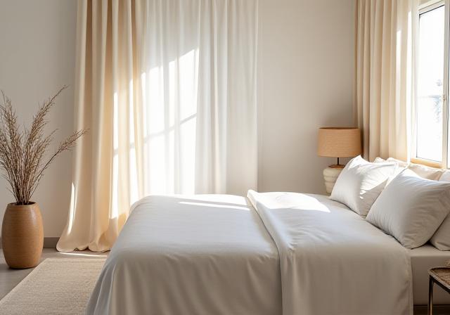 Camera da letto di una casa vacanza in Costa Smeralda pronta ad accogliere nuovi ospiti.